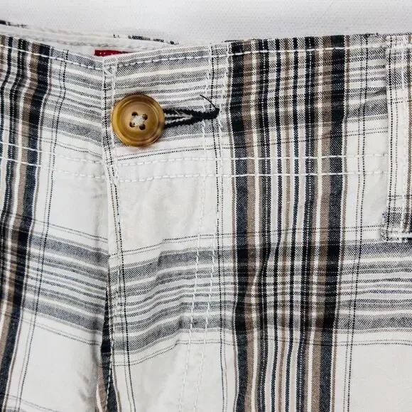 Levi’s Plaid Cargo Shorts Men’s 31x11” Relaxed Fit Cream Utility Skater Summer - Picture 4 of 12